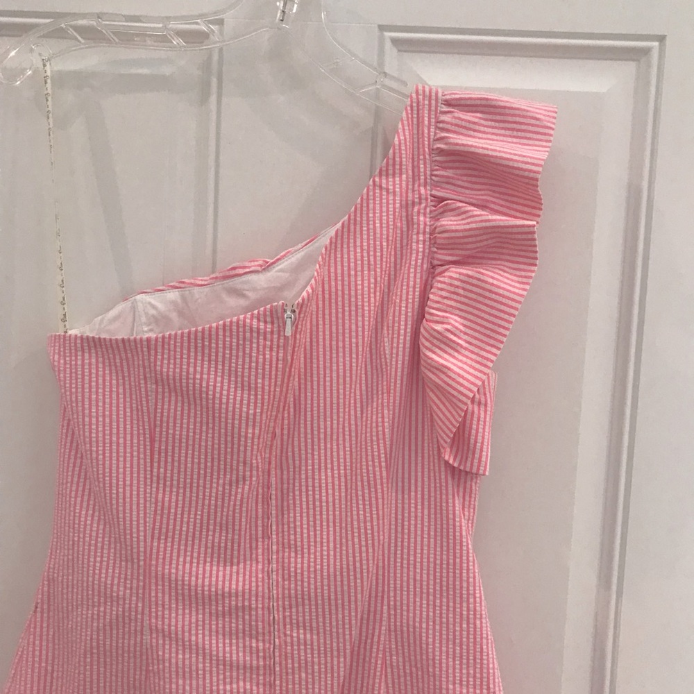 New LILLY PULITZER Tiffani One-Shoulder Dress in Havana Pink *Barbiecore* NWT - Picture 7 of 16